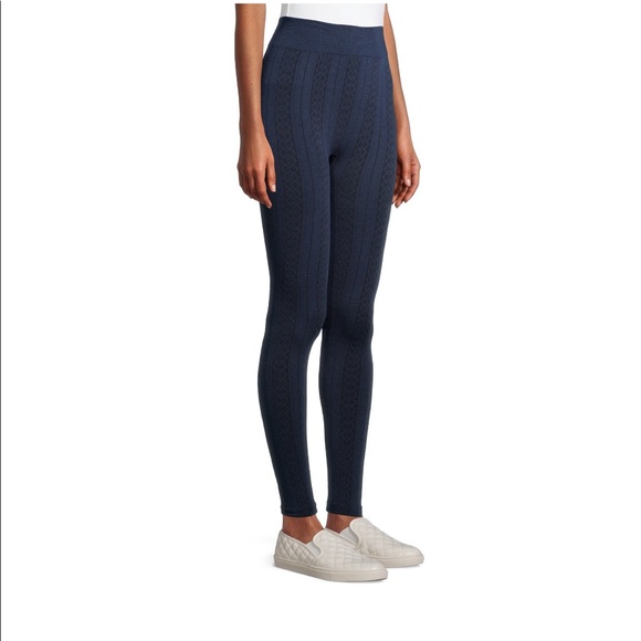 Women's Cable Knit Fleece Lined Leggings, 2 Pack - Picture 7 of 11